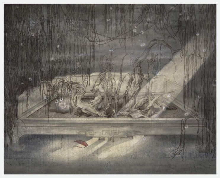                 1      Rouruan 1   Lin Chen Soft 1 140x115cm              Ink and color on Paper 2014       